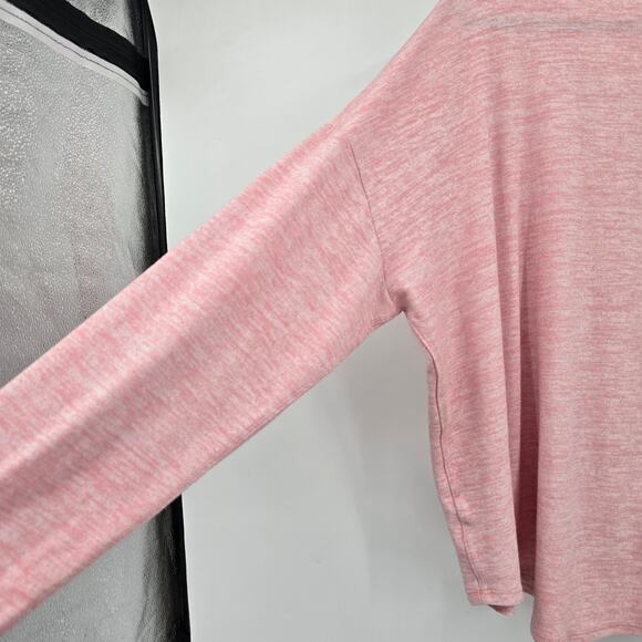 Time And Tru Women's Plus Heathered Round Neck Active Top Pink Size XXL - Picture 7 of 10